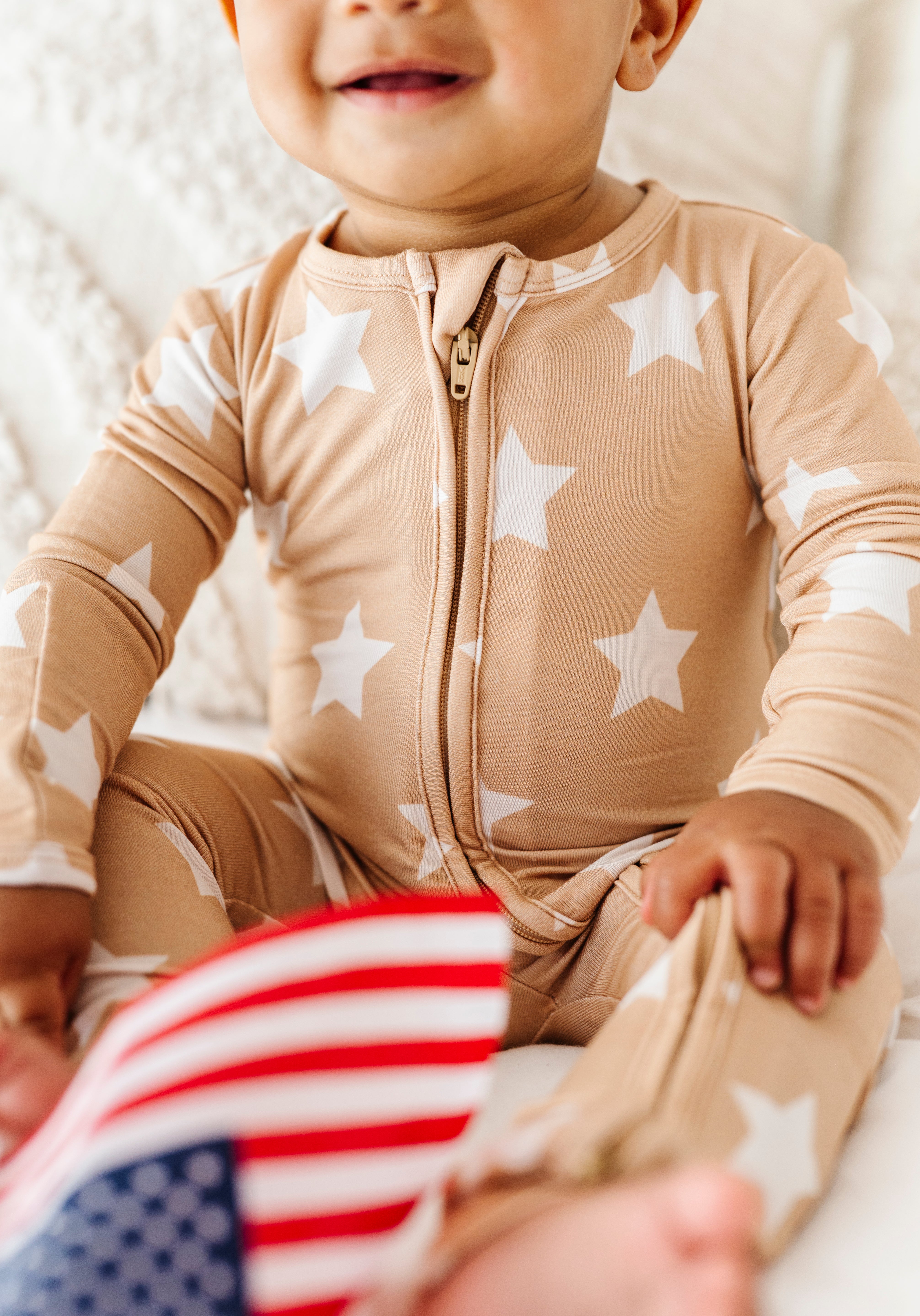 Tan Star Convertible Onesie