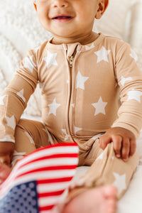 Tan Star Convertible Onesie