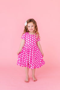 Pink Affirmation Heart Twirl Dress