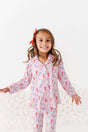 Pink Snowman Girls Flare Lounge Set