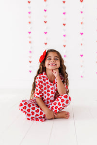 Red Affirmation Heart Girls Flare Lounge Set