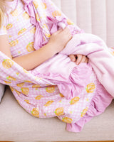 Pink Gingham Pumpkin Plush Blanket