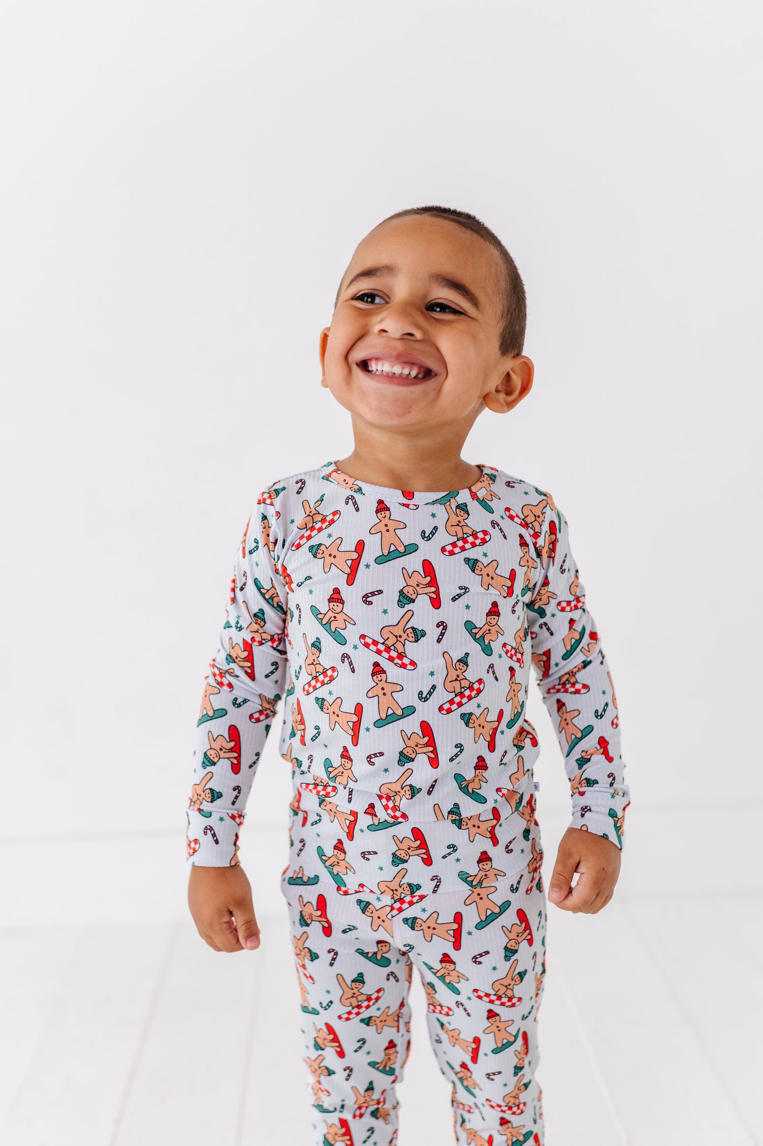 Snowboarding Gingerbread Two Piece Pajama Set
