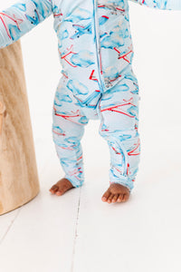 Ribbed Plane and Clouds Convertible Onesie