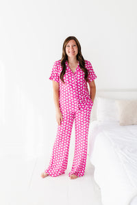 Pink Affirmation Heart Women's Flare Pajama Set