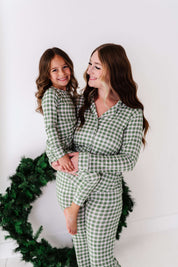 Green Gingham Women's Flare Set