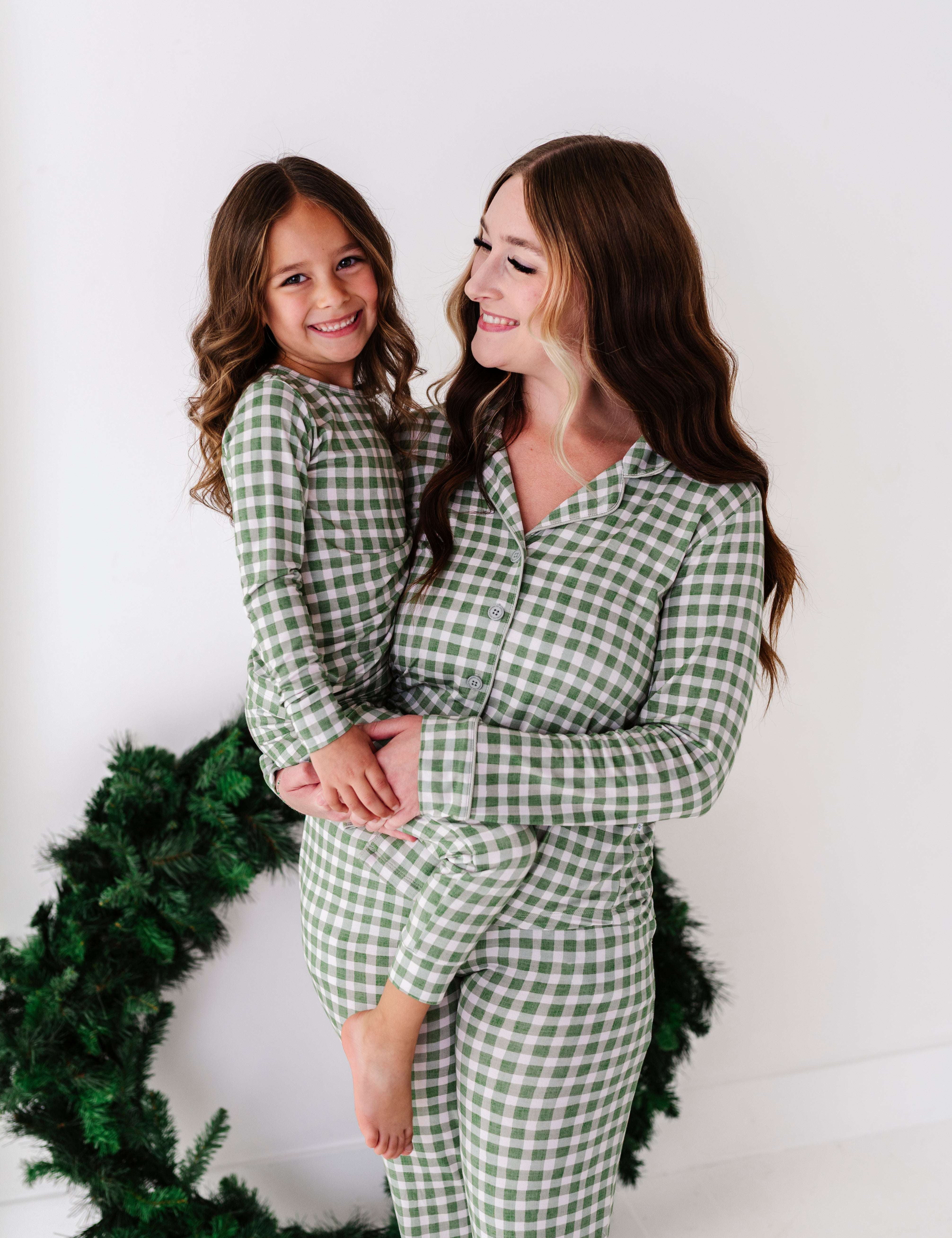 Green Gingham Women's Flare Set