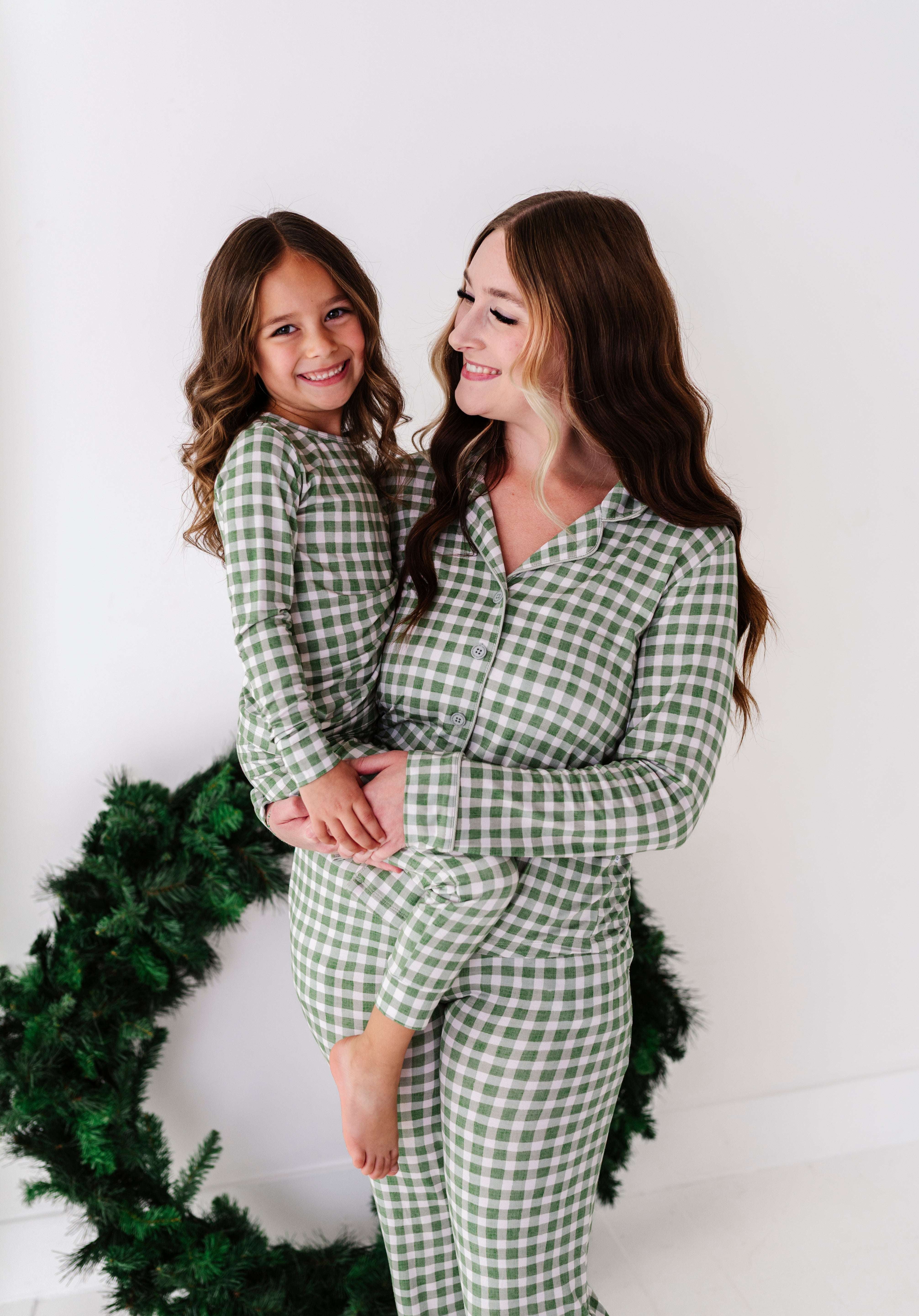 Green Gingham Women's Flare Set