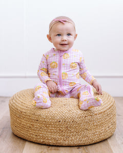 Pink Gingham Pumpkin Convertible Onesie