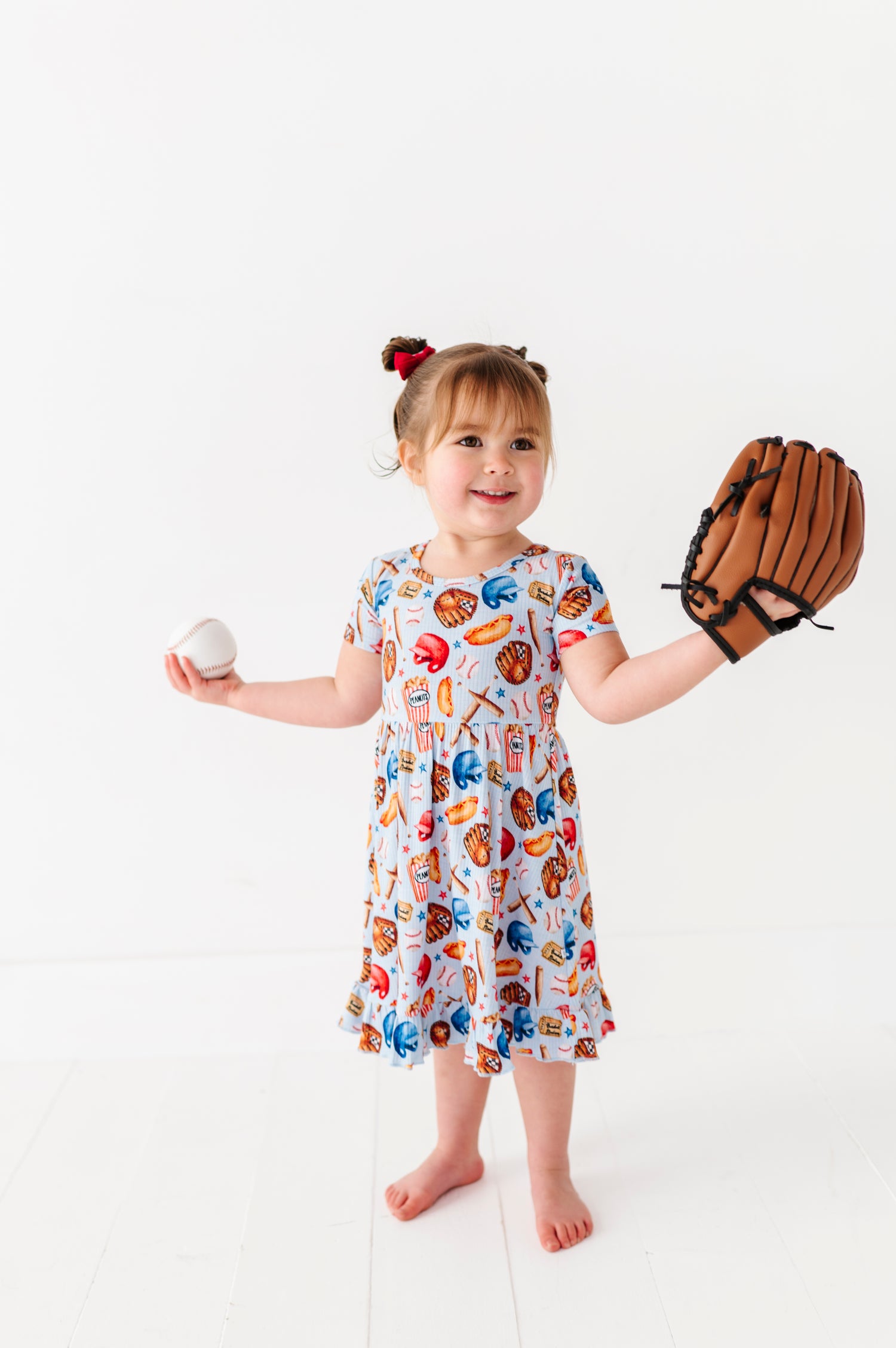 Ribbed Baseball Twirl Dress