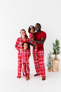 Red Plaid Mens Pajama Set