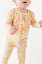 Load image into Gallery viewer, Chick Pink Gingham Ruffle Convertible Footed Onesie

