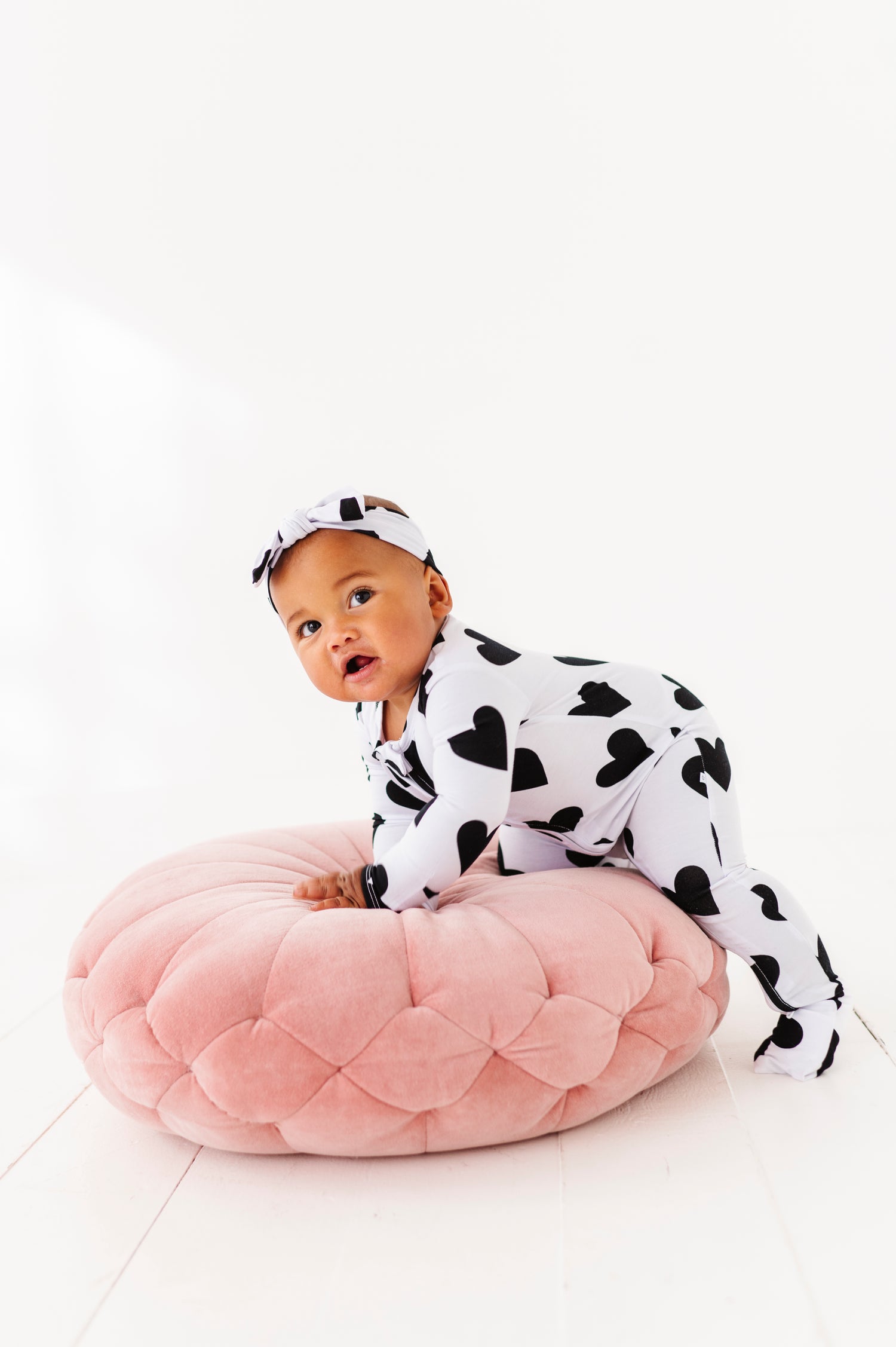 Black Heart Zipper Onesie