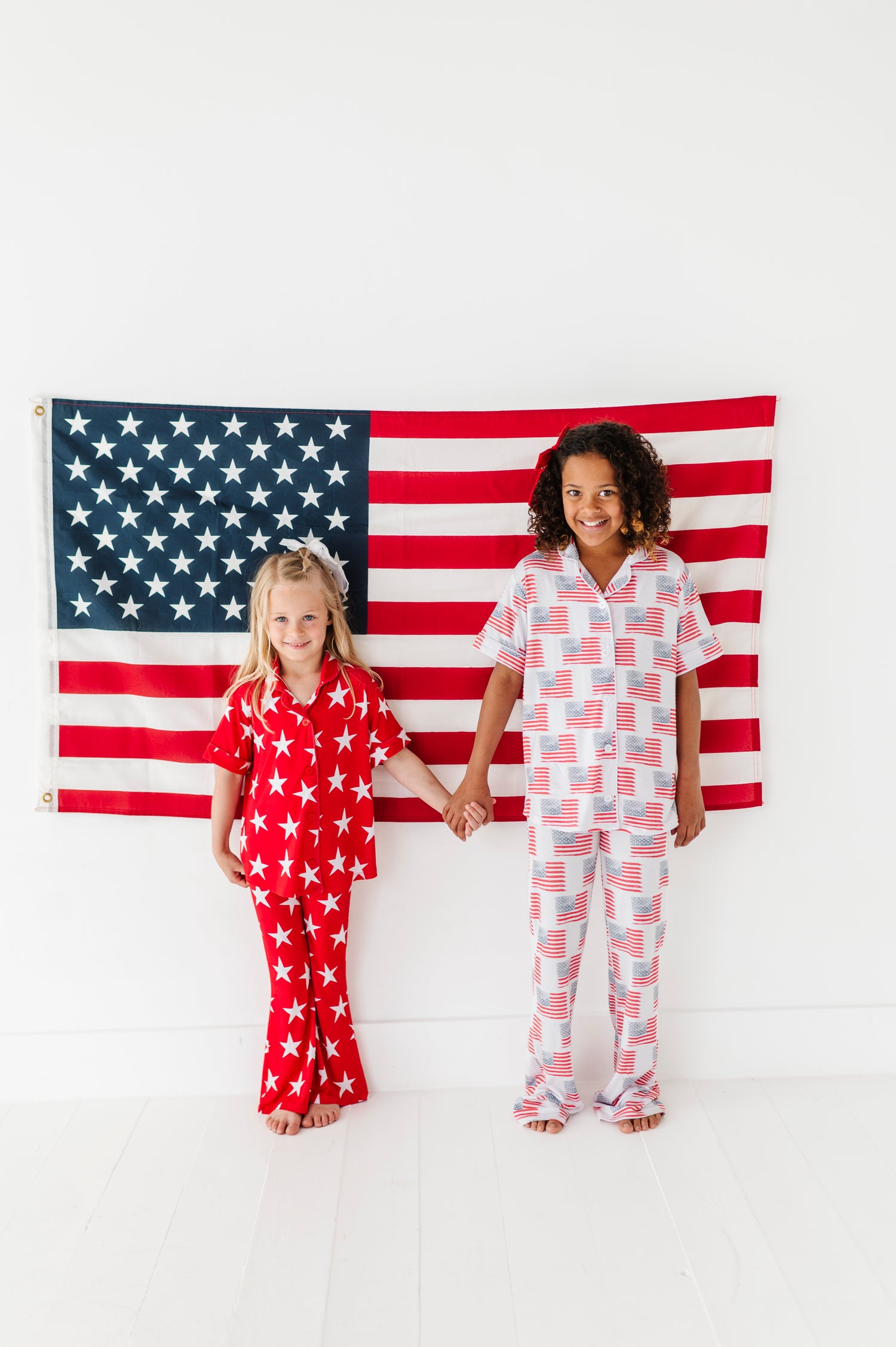 American Flag Girls Flare Lounge Set