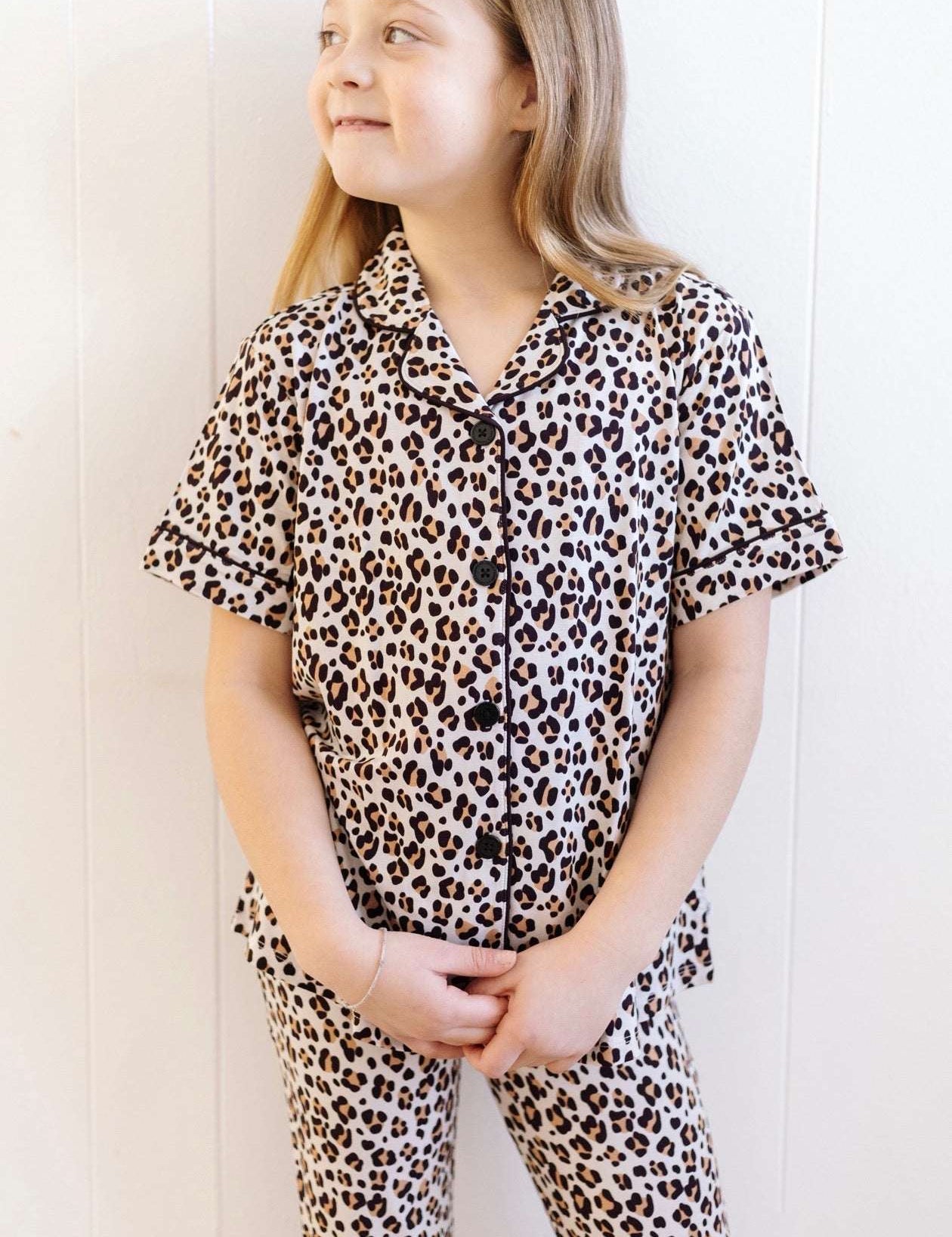 Leopard Girls Flare Lounge Set