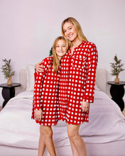 Load image into Gallery viewer, Red Check Women&#39;s Button Down Gown
