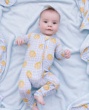 Load image into Gallery viewer, Blue Gingham Pumpkin Convertible Onesie

