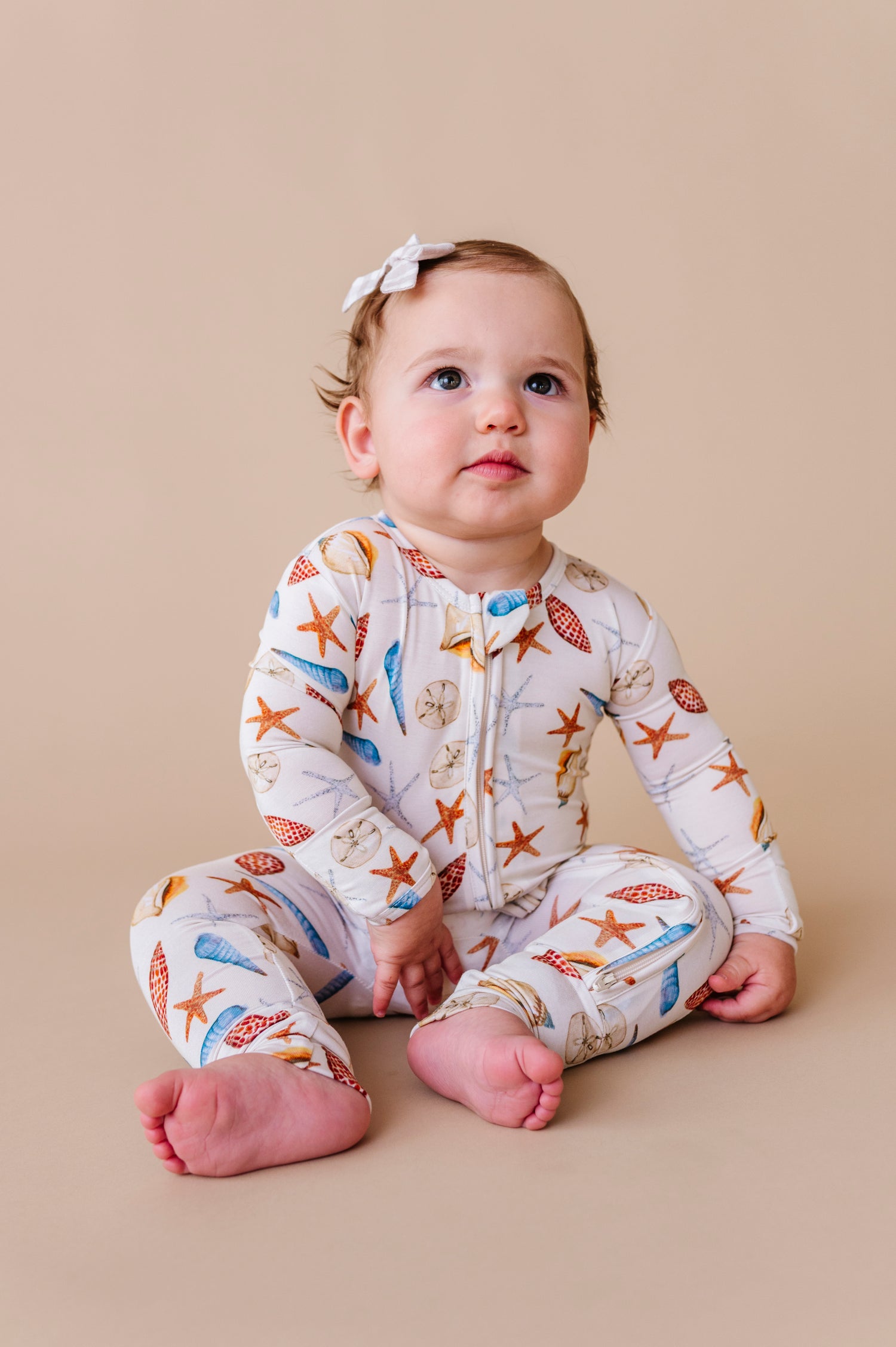 Sea Shells Zipper Onesie