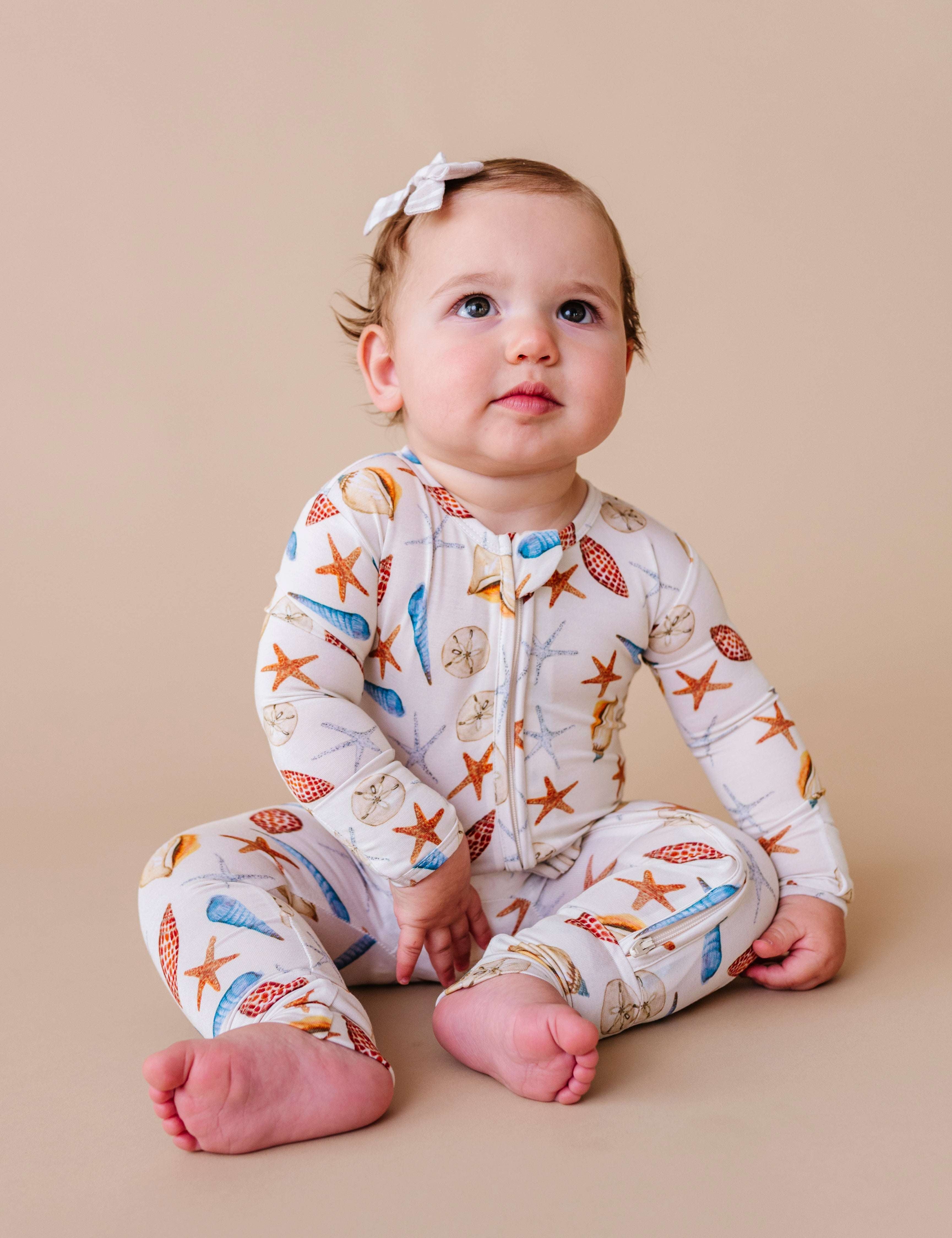 Sea Shells Zipper Onesie