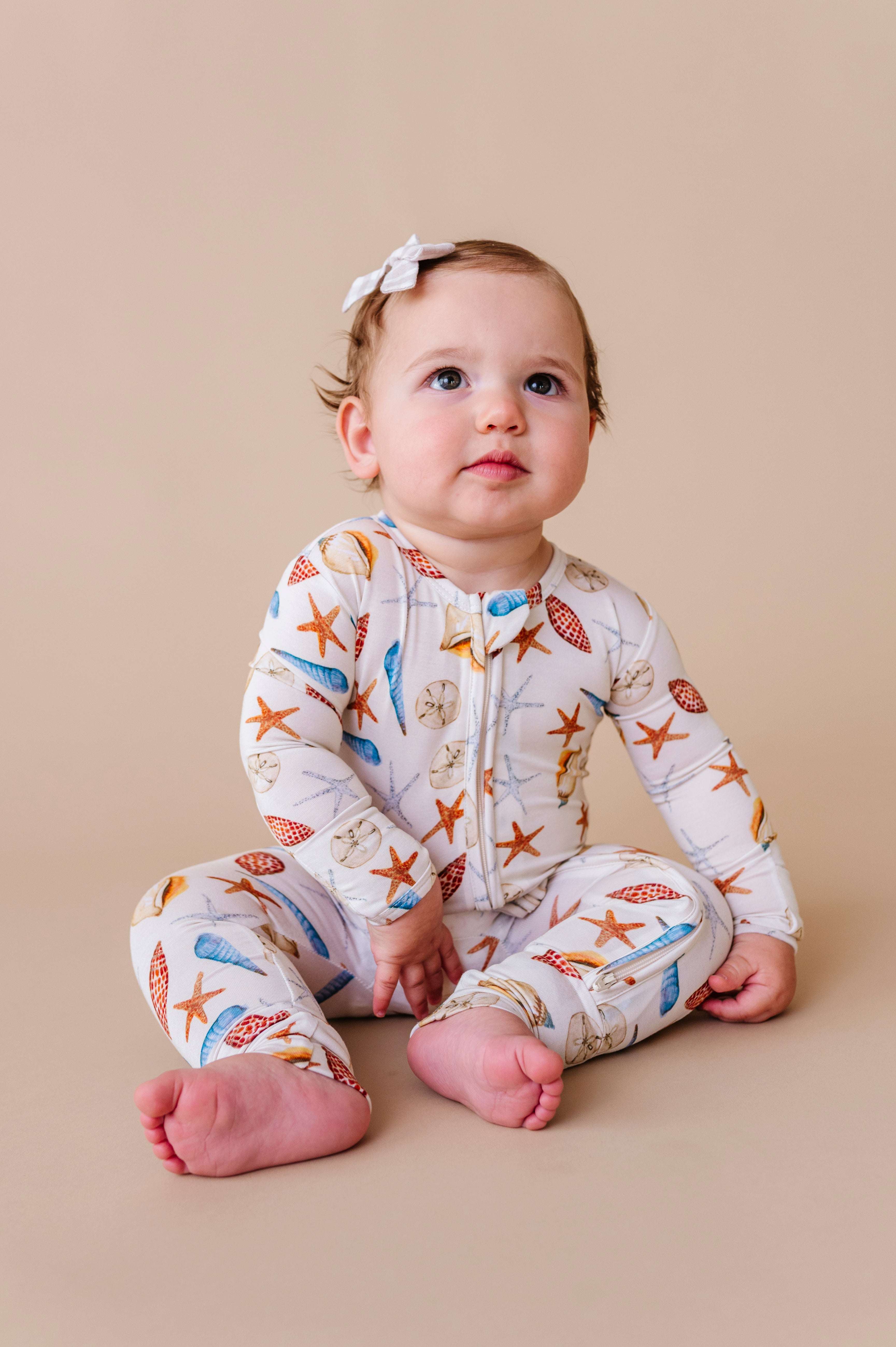 Sea Shells Zipper Onesie