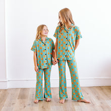 Load image into Gallery viewer, Ribbed Green Pumpkin Girls Flare Lounge Set
