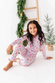 Pink Snowman Two Piece Pajama Set
