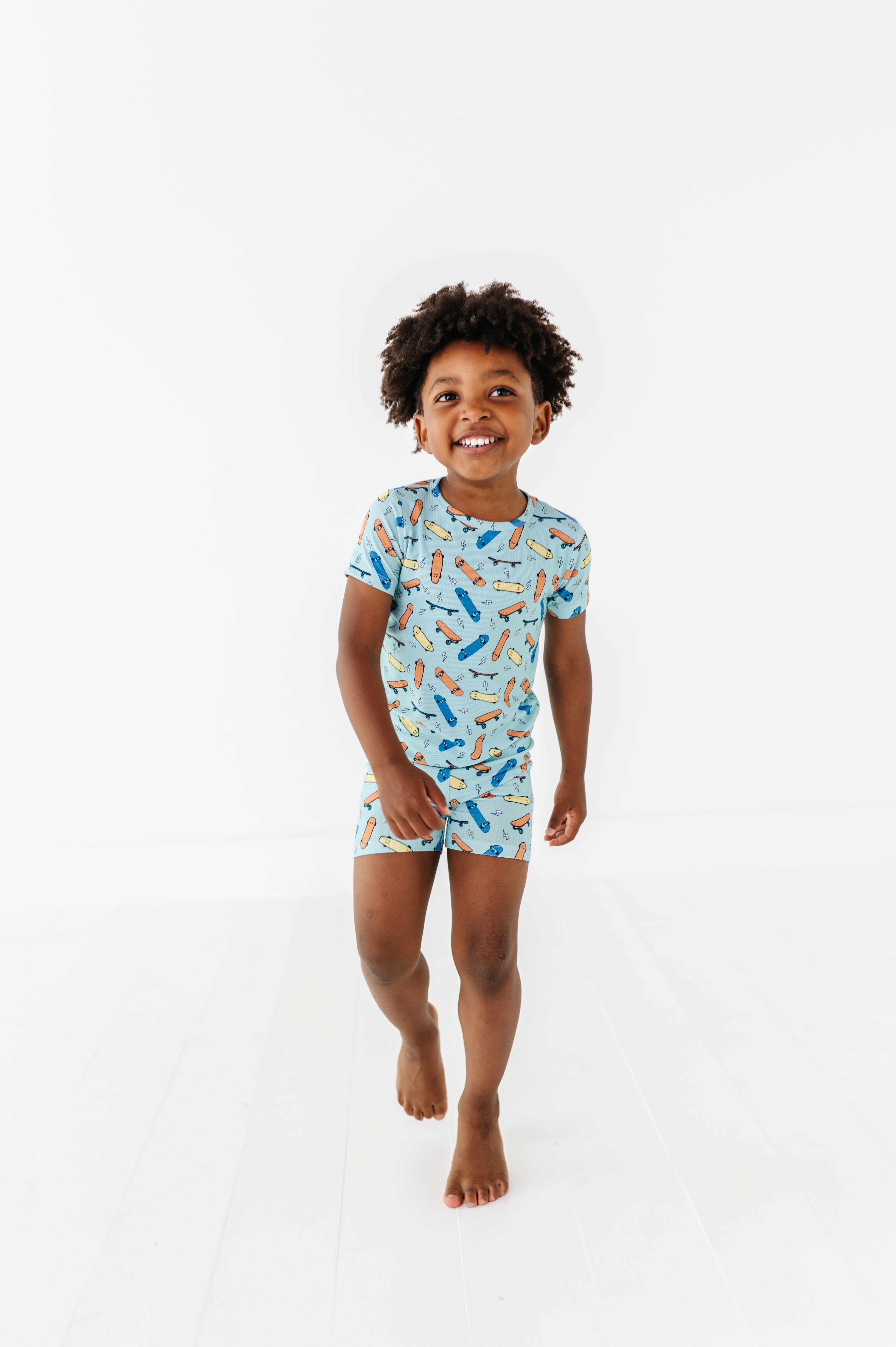 Ribbed Skateboard Pajama Short Set