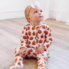 Load image into Gallery viewer, Jack O&#39;Lantern Footed Onesie
