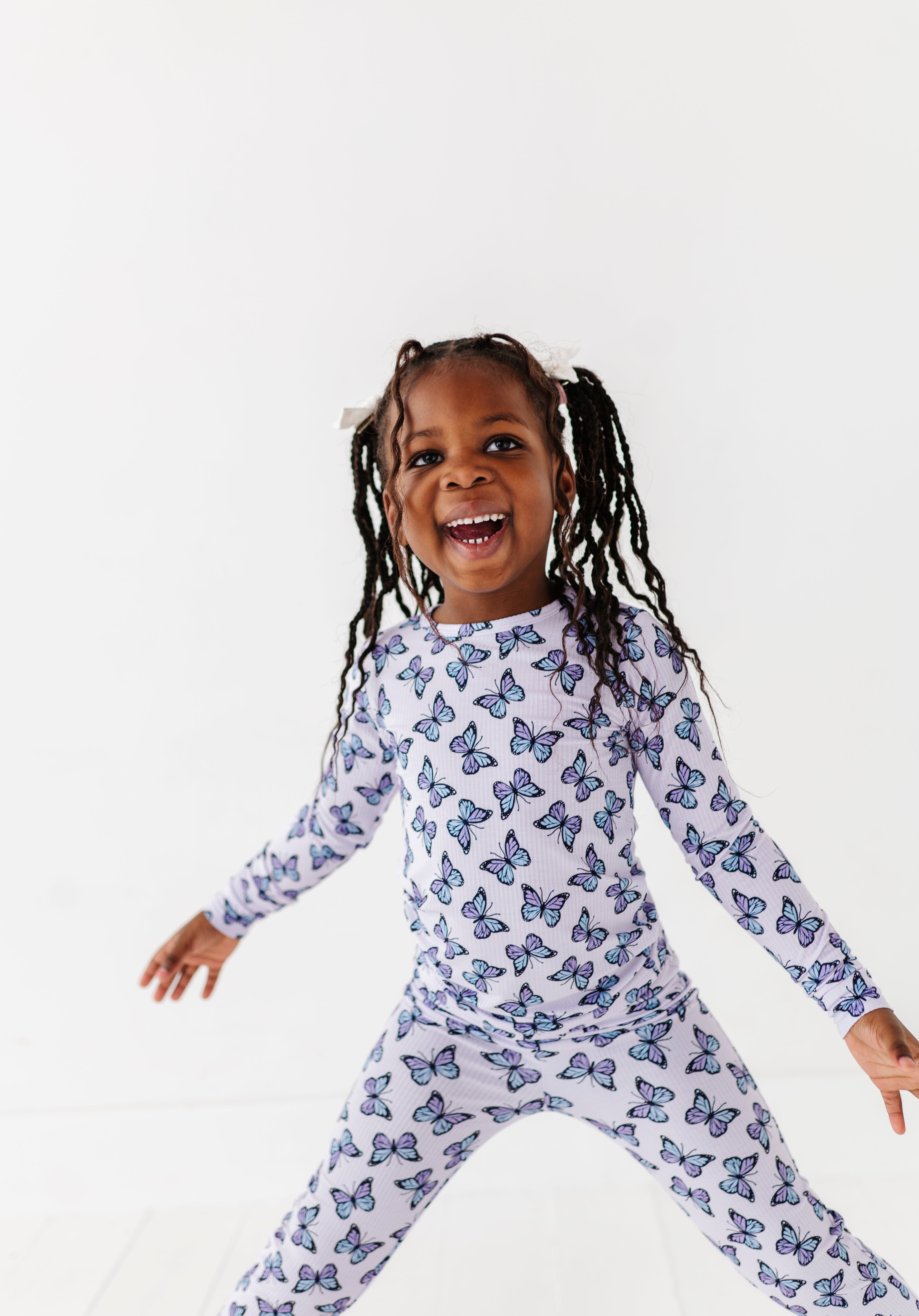 Purple Butterfly Two Piece Pajama Set