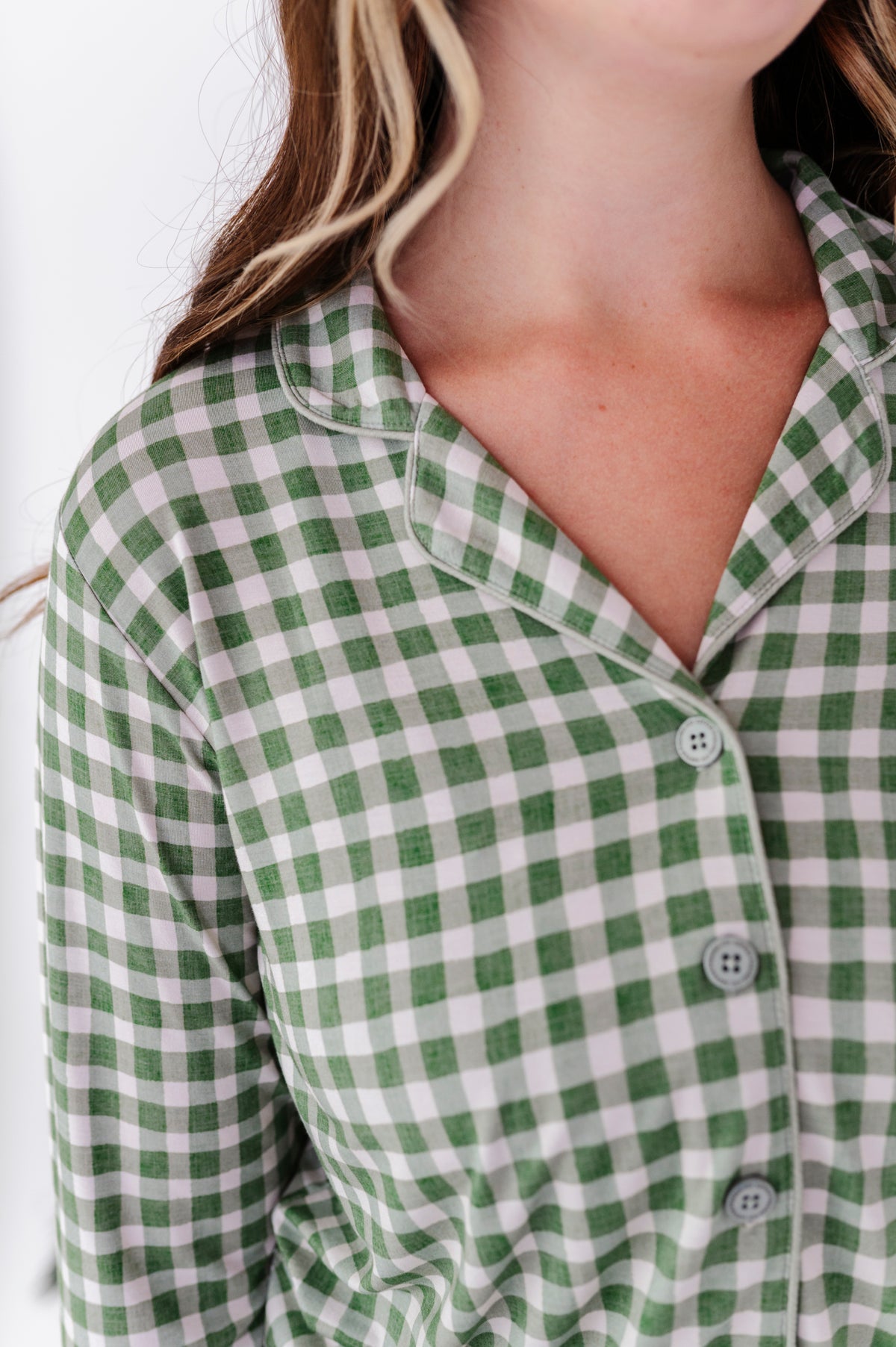 Green Gingham Women's Flare Set