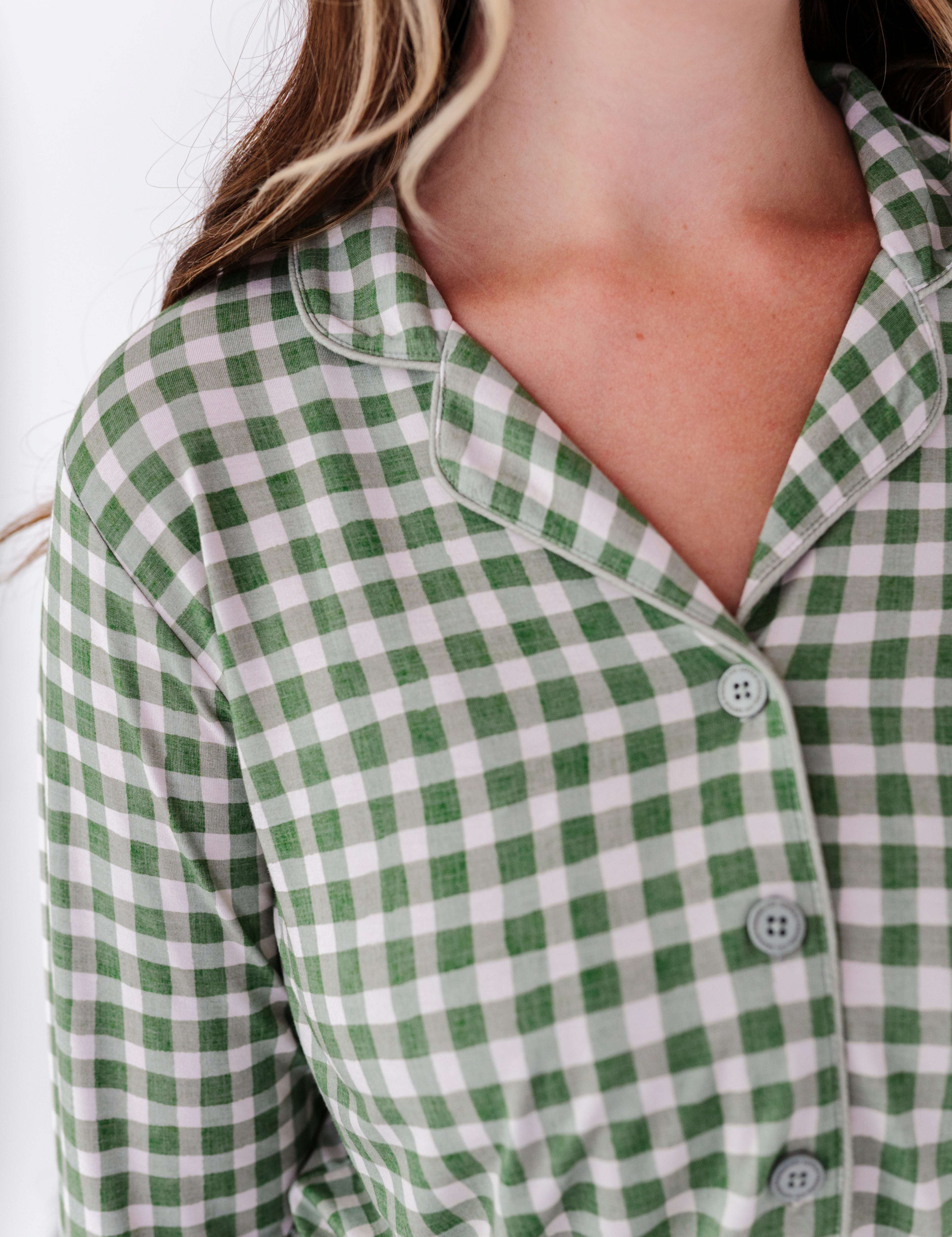 Green Gingham Women's Flare Set
