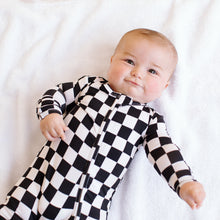 Load image into Gallery viewer, Black &amp; White Checks Convertible Onesie
