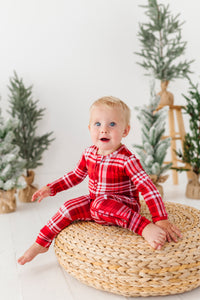 Red Plaid Convertible Onesie