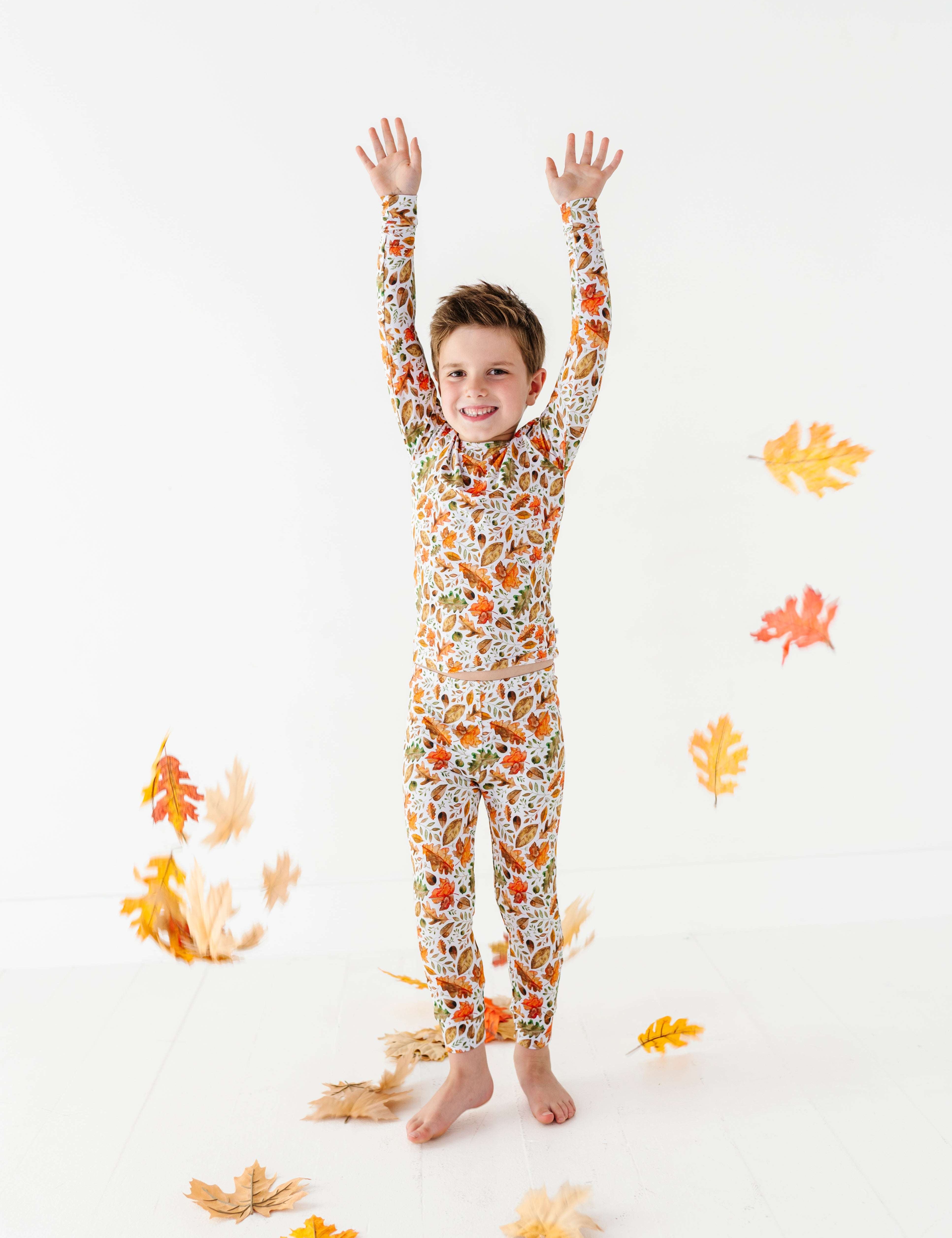 Fall Leaves Two Piece Pajama Set