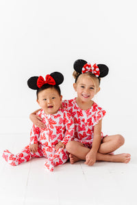 Red Bow convertible foot Onesie
