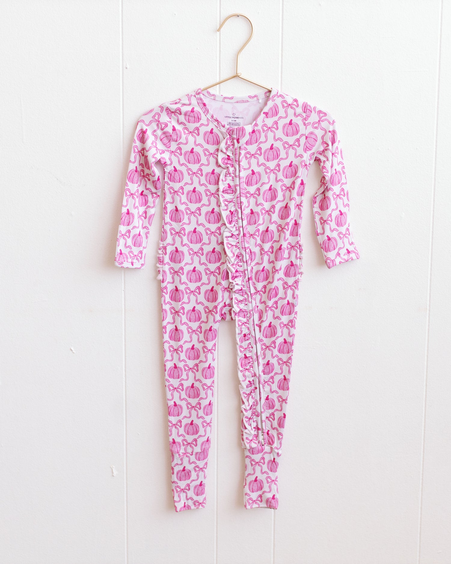 Pumpkin Bows Zipper Onesie
