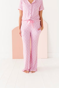 Pink Bow and Checks Women's Flare Set