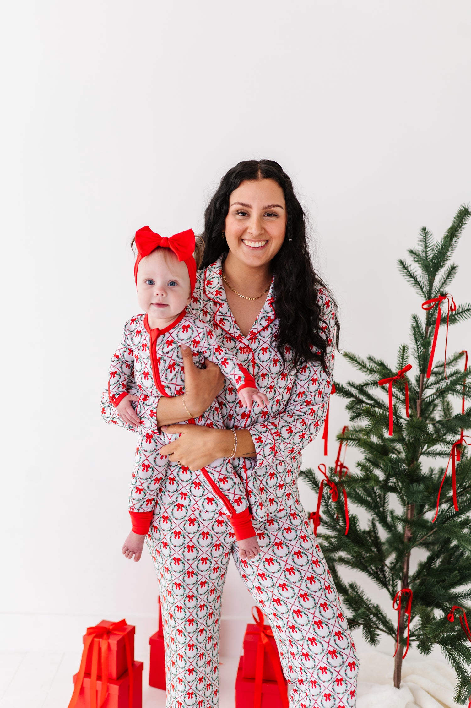 Holiday Wreaths Zipper Onesie