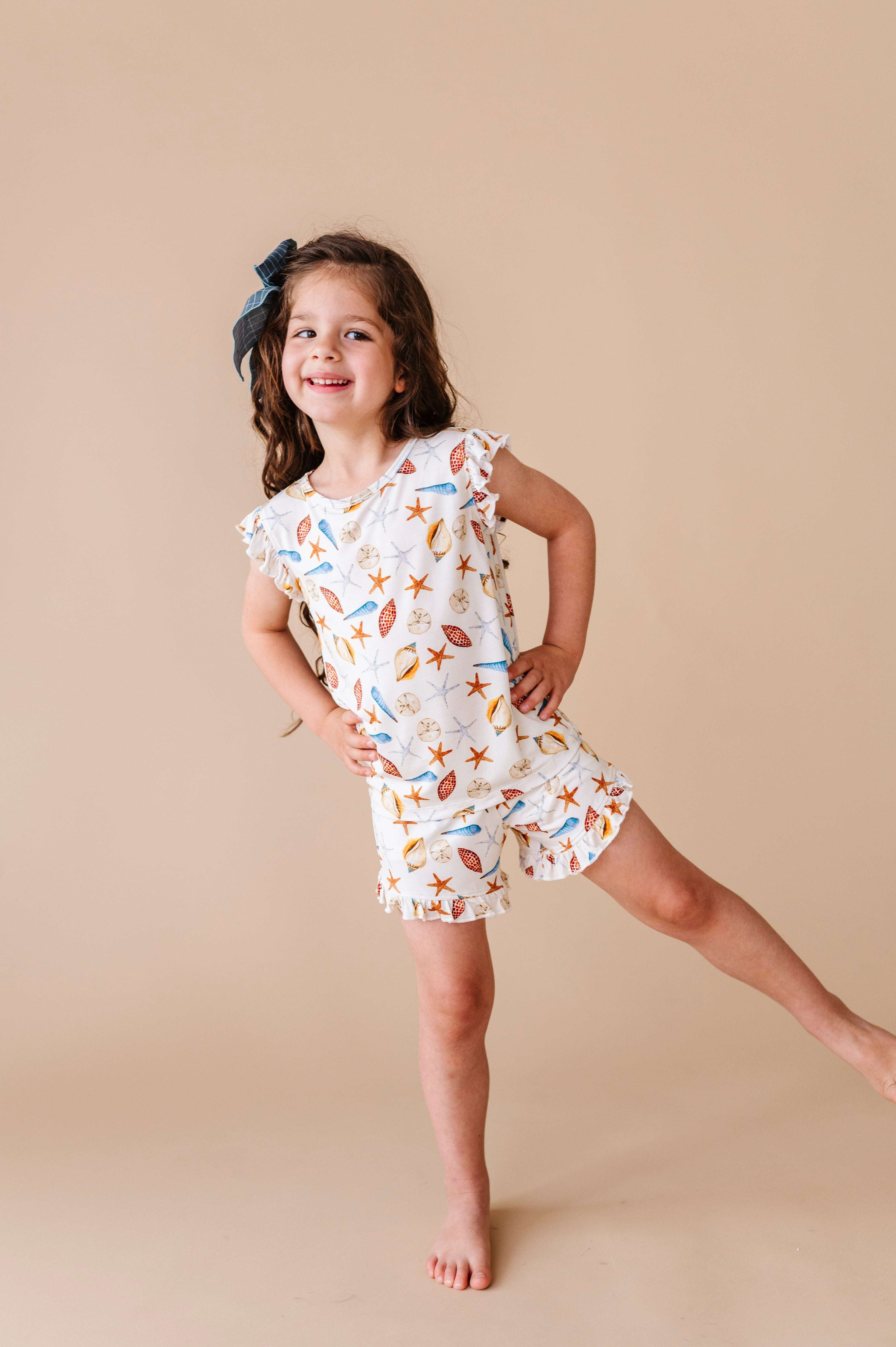 Sea Shells Ruffle Short Set