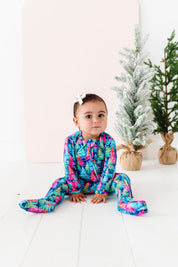 Colorful Pine Trees Zipper Onesie