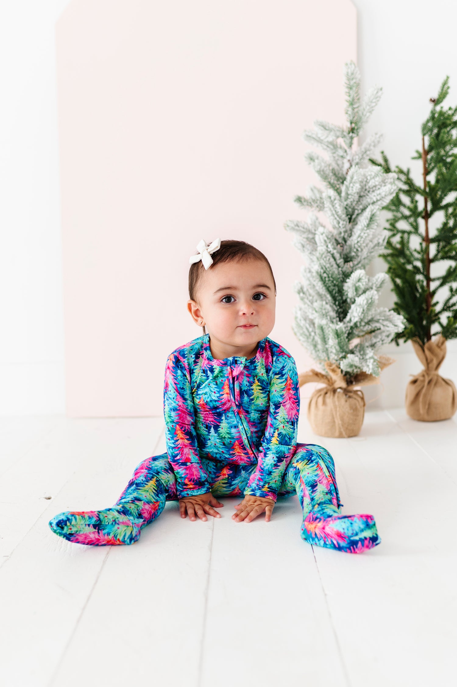 Colorful Pine Trees Zipper Onesie
