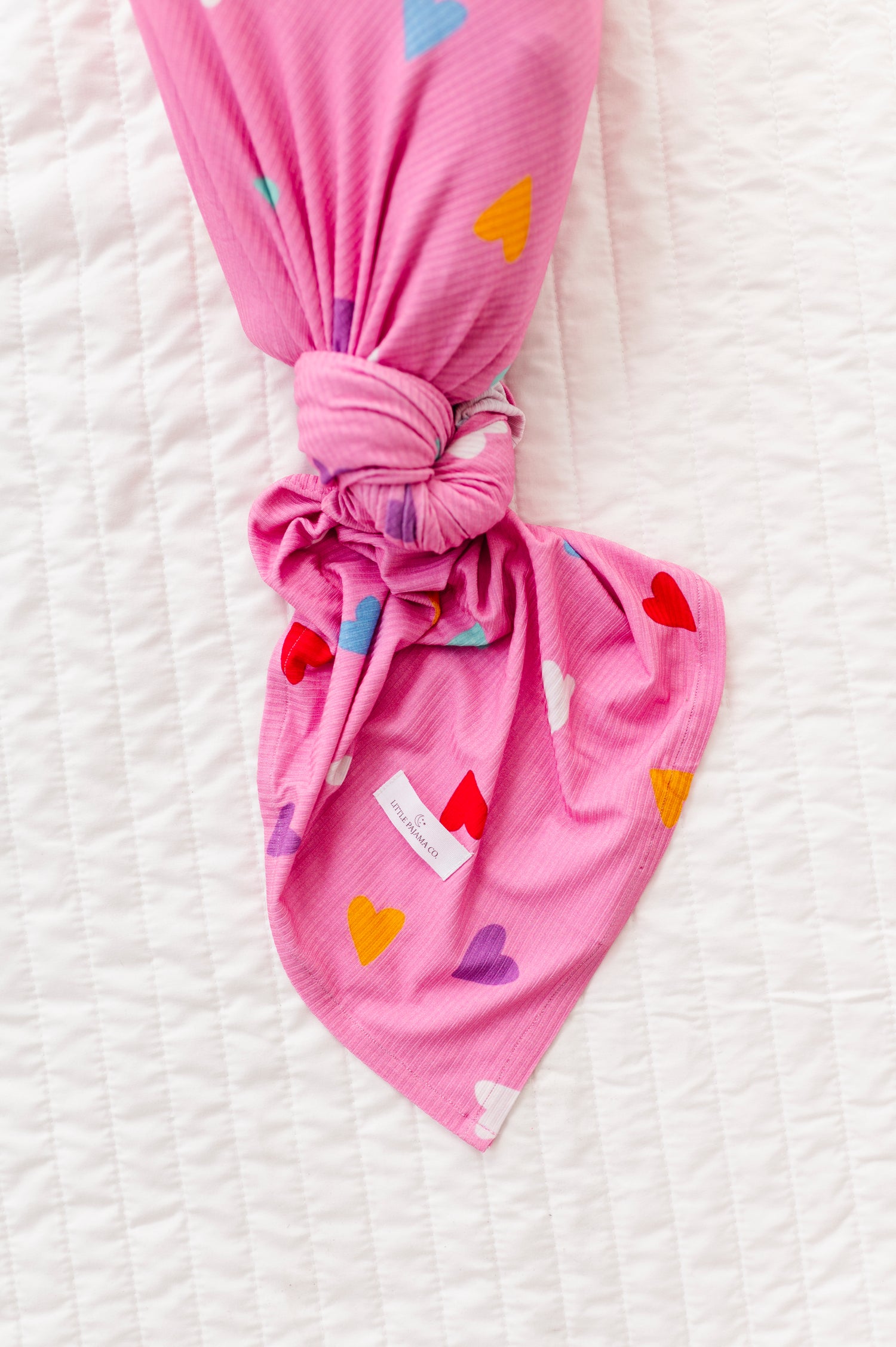 Colorful Hearts Ribbed Swaddle