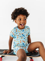 Ribbed Skateboard Pajama Short Set