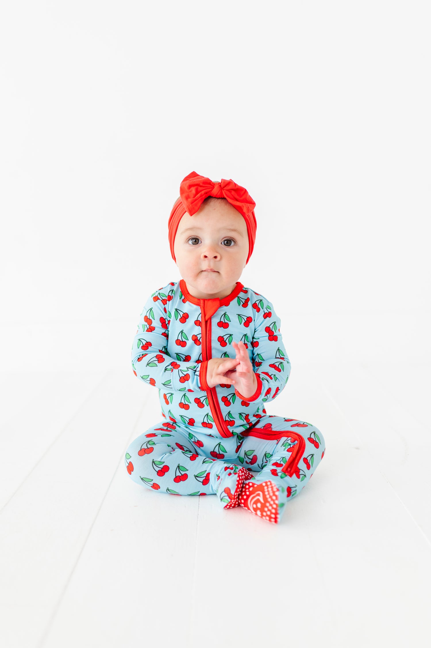Cherries Footed Onesie