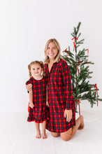 Load image into Gallery viewer, Classic Red Plaid Ribbed Ruffle Gown
