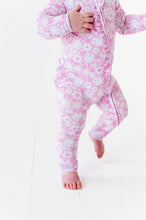 Load image into Gallery viewer, Flower Bunny Ruffle Convertible Footed Onesie
