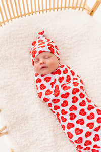 Red Affirmation Heart Swaddle