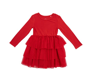 Red Ribbed Tutu Dress