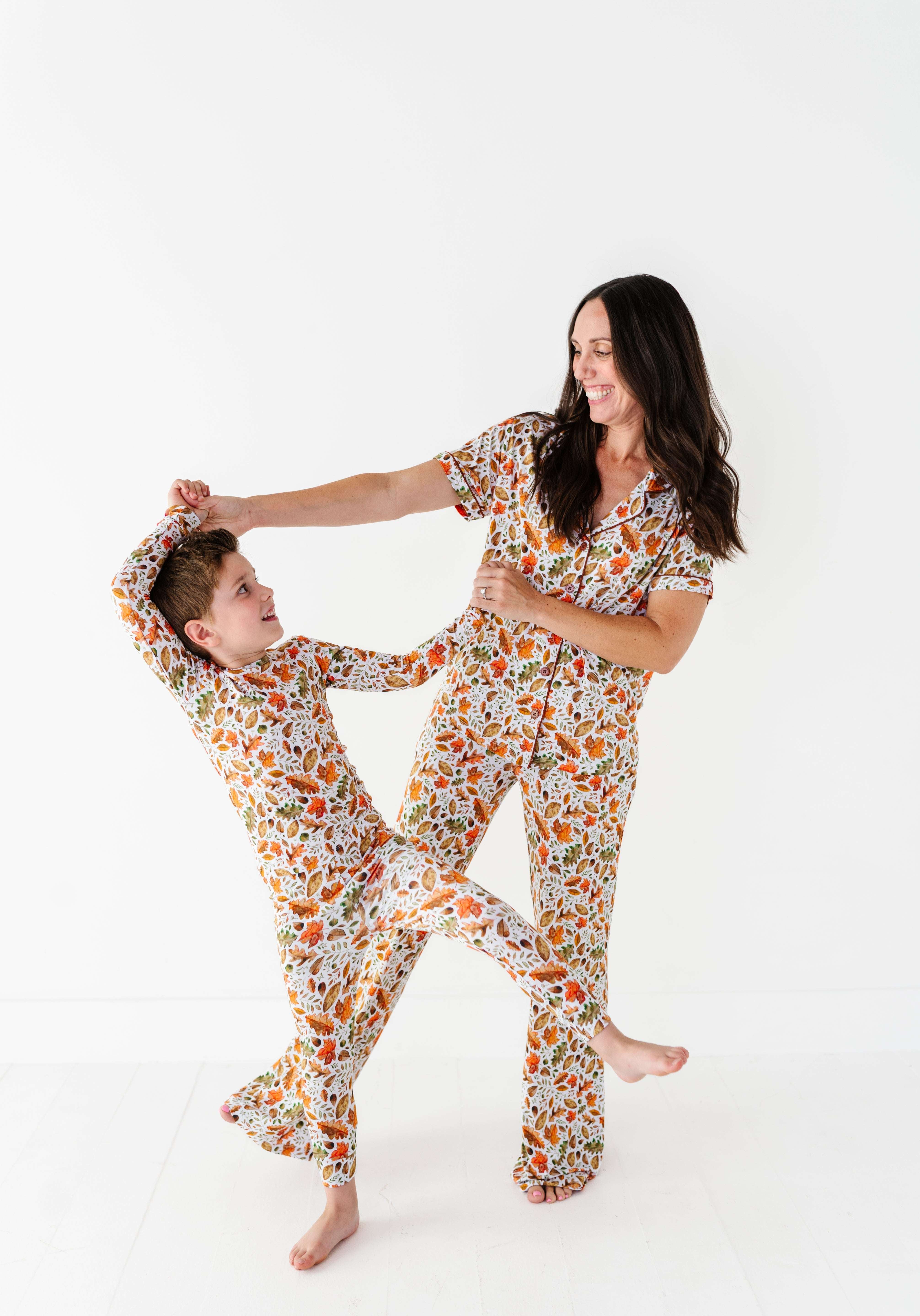 Fall Leaves Two Piece Pajama Set