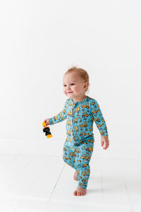 Construction Convertible Footed Onesie